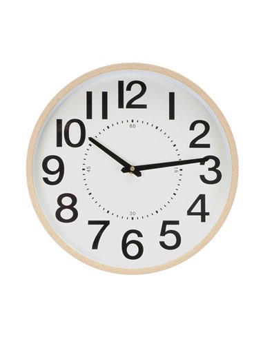 Reloj De Pared Pipo Madera/beis 35d Mov.continuo