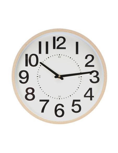 Reloj De Pared Pipo Madera/beis 35d Mov.continuo