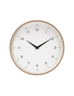 Reloj De Pared Ricoti Madera/blan 30d Mov.continuo