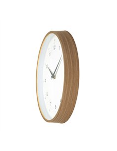 Reloj De Pared Ricoti Madera/blan 30d Mov.continuo 2