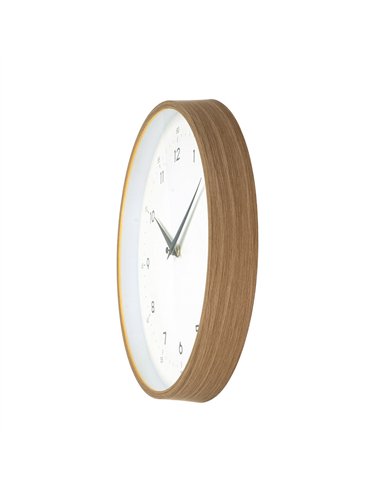 Reloj De Pared Ricoti Madera/blan 30d Mov.continuo