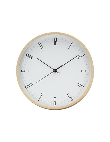 Reloj De Pared Spider Madera/blan 30d Mov.continuo