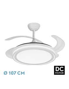 Ventilador Dc Bandido 59w Blanco 4aspas 107d 5900lm 3500-4000-6500k Remoto Y Temporizador