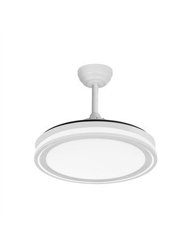 Ventilador Dc Bandido 59w Blanco 4aspas 107d 5900lm 3500-4000-6500k Remoto Y Temporizador