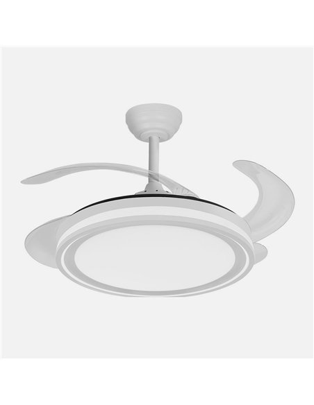 Ventilador Dc Bandido 59w Blanco 4aspas 107d 5900lm 3500-4000-6500k Remoto Y Temporizador
