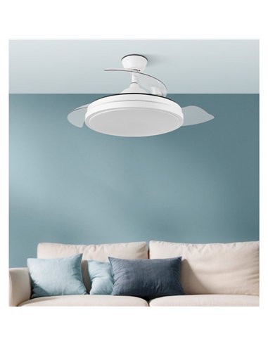 Ventilador Dc Escorpion Mini 59w Blanc 3aspas Desp. 91d 6980lm Remot+temporiz+memoria