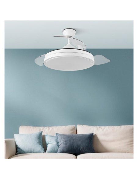 Ventilador Dc Escorpion Mini 59w Blanc 3aspas Desp. 91d 6980lm Remot+temporiz+memoria