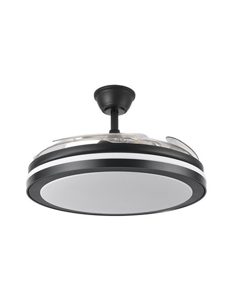 Ventilador Dc Esparta Maxi 80w 10255lm Negro 132d 5asp 3000-4000-6000k Remoto+temporizador+memoria