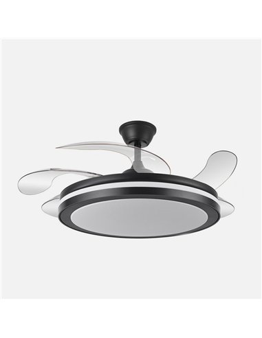 Ventilador Dc Esparta Maxi 80w 10255lm Negro 132d 5asp 3000-4000-6000k Remoto+temporizador+memoria