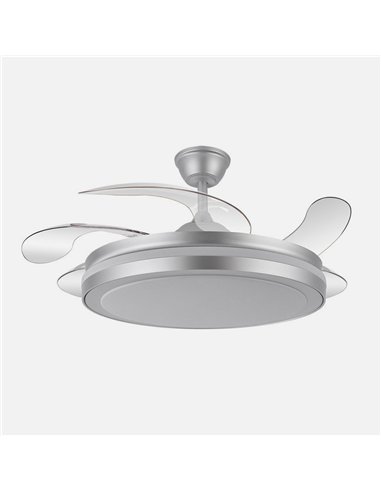 Ventilador Dc Esparta Maxi 80w 10255lm Plata 132d 5asp 3000-4000-6000k Remoto+temporizador+memoria