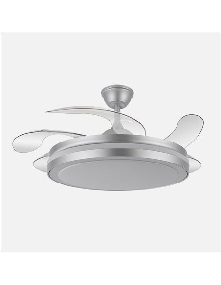 Ventilador Dc Esparta Maxi 80w 10255lm Plata 132d 5asp 3000-4000-6000k Remoto+temporizador+memoria