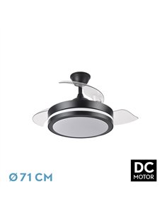 Ventilador Dc Esparta Peque 44w 5182lm Negro 72d 3asp 3000-4000-6000k Remoto+temporizador+memoria