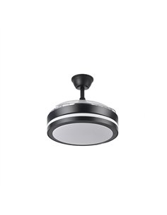 Ventilador Dc Esparta Peque 44w 5182lm Negro 72d 3asp 3000-4000-6000k Remoto+temporizador+memoria 2