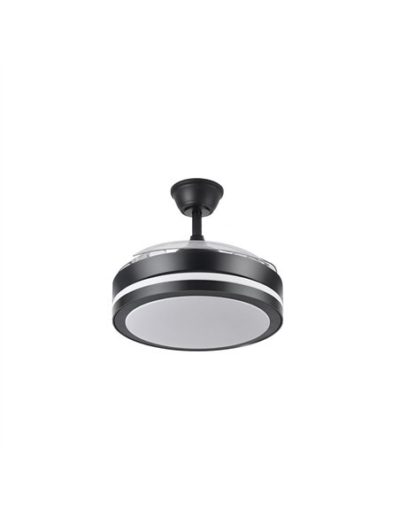 Ventilador Dc Esparta Peque 44w 5182lm Negro 72d 3asp 3000-4000-6000k Remoto+temporizador+memoria