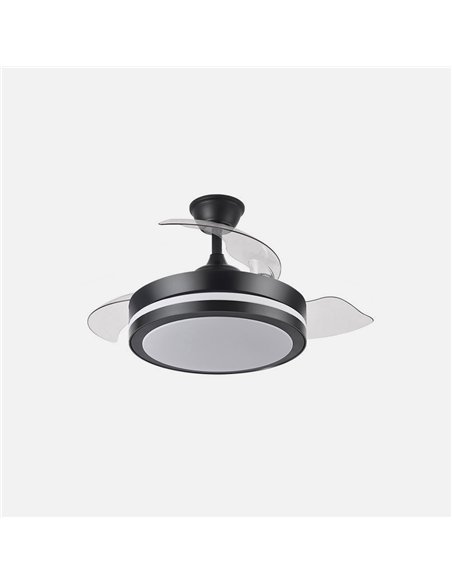 Ventilador Dc Esparta Peque 44w 5182lm Negro 72d 3asp 3000-4000-6000k Remoto+temporizador+memoria