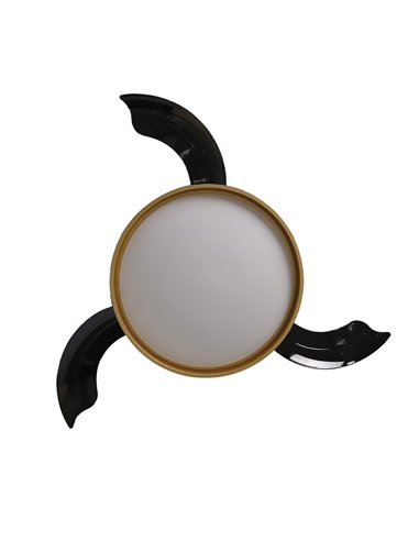 Ventilador Dc Mandarin Negro/oro 72w 3aspas 108d Reg.intensidad 7200lm 3000-4000-6500k Remoto+memoria+temporizador 