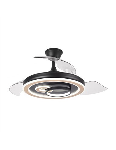Ventilador Dc Sultan 68w Negro/madera 3asp.107d 4960lm 3000-4500-6500k Reg.intensidad+remoto+memoria+temporizador