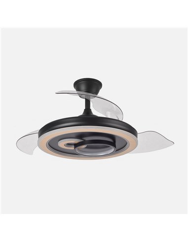Ventilador Dc Sultan 68w Negro/madera 3asp.107d 4960lm 3000-4500-6500k Reg.intensidad+remoto+memoria+temporizador