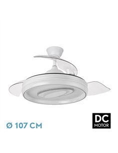 Ventilador Dc Maracana 57w Blanco 3asp.107d 5980lm 3000-4500-6500k Reg.intensidad+remoto+memoria+temporizador