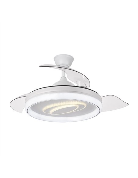 Ventilador Dc Maracana 57w Blanco 3asp.107d 5980lm 3000-4500-6500k Reg.intensidad+remoto+memoria+temporizador