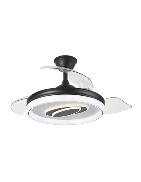 Ventilador Dc Maracana 57w Negro 3asp.107d 5980lm 3000-4500-6500k Reg.intensidad+remoto+memoria+temporizador