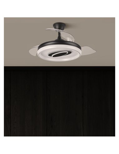 Ventilador Dc Maracana 57w Negro 3asp.107d 5980lm 3000-4500-6500k Reg.intensidad+remoto+memoria+temporizador