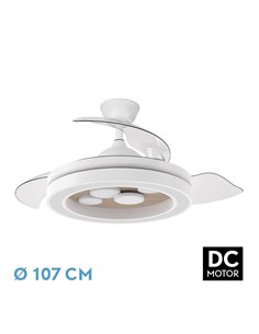 Ventilador Dc Cupido 55w Blanco/haya 3asp.107d 4960l 3000-4500-6500k Reg.intensidad+remoto+memoria+temporizador