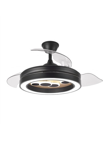 Ventilador Dc Cupido 55w Negro/madera 3asp.107d 4960l 3000-4500-6500k Reg.intensidad+remoto+memoria+temporizador