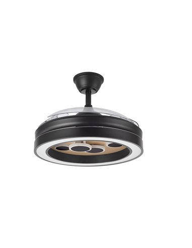 Ventilador Dc Cupido 55w Negro/madera 3asp.107d 4960l 3000-4500-6500k Reg.intensidad+remoto+memoria+temporizador