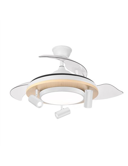Ventilador Dc Gladiator 37+15w Blanco/haya 3asp.107d 3980lm 3000-4500-6500k Remoto+memoria+temporizador