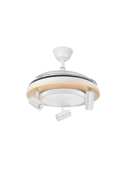 Ventilador Dc Gladiator 37+15w Blanco/haya 3asp.107d 3980lm 3000-4500-6500k Remoto+memoria+temporizador
