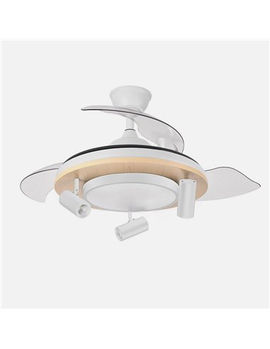 Ventilador Dc Gladiator 37+15w Blanco/haya 3asp.107d 3980lm 3000-4500-6500k Remoto+memoria+temporizador