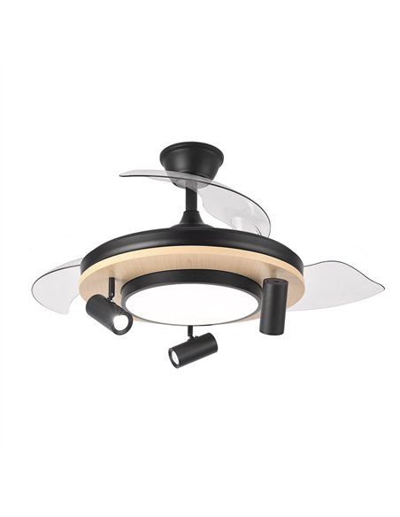 Ventilador Dc Gladiator 37+15w Negro/madera 3asp.107d 3980lm 3000-4500-6500k 2encendidos Indep.Remoto+memoria+temporiz.
