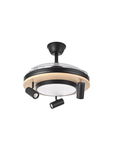 Ventilador Dc Gladiator 37+15w Negro/madera 3asp.107d 3980lm 3000-4500-6500k 2encendidos Indep.Remoto+memoria+temporiz.