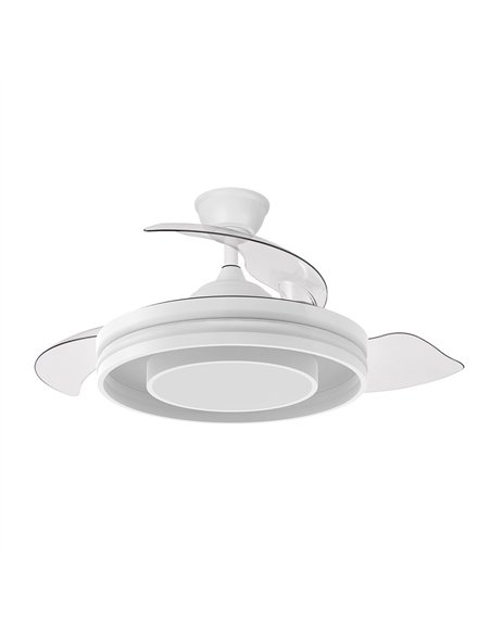 Ventilador Dc Pitufo 57w Blanco 3asp107d 3990lm Rgb  +3000-4500-6500k Reg.intensidad+remoto+memo+temporiz