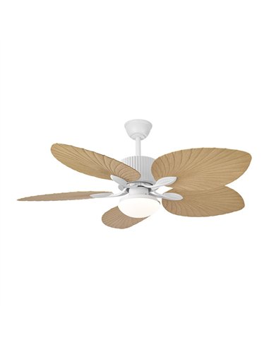 Ventilador Dc 26w Colla Blanco 5aspas Haya 132d 6velocidades 2950lm 3000-4000-6000k Remoto-temporizador-memoria 25