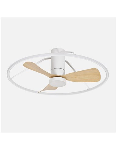 Ventilador Dc Oporto 56w Blan/haya 3asp.84d 5600lm 3000-4000-6500k 6vel Remot,tempo,3int.rg