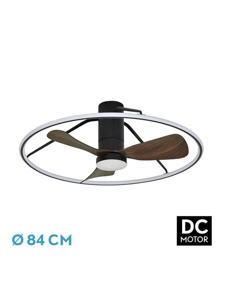 Ventilador Dc Oporto 56w Neg/marr 3asp.84d 5600lm 3000-4000-6000k 6vel Remot,tempo,3int.rg