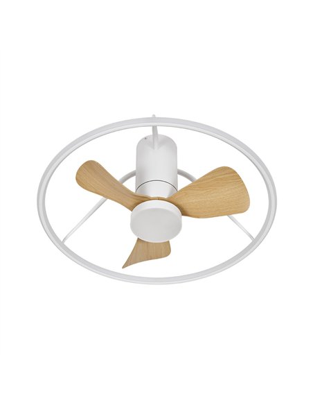 Ventilador Dc Oporto 46w Blan/haya 3asp.66d 4600lm 3000-4000-6500k 6vel Remot,tempo,3int.rg