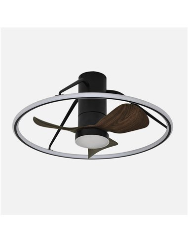 Ventilador Dc Oporto 46w Neg/marr 3asp.66d 4600lm 3000-4000-6000k 6vel Remot,tempo,3int.rg