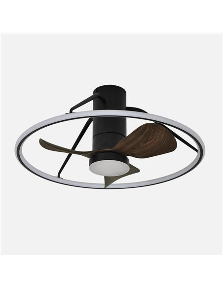 Ventilador Dc Oporto 46w Neg/marr 3asp.66d 4600lm 3000-4000-6000k 6vel Remot,tempo,3int.rg