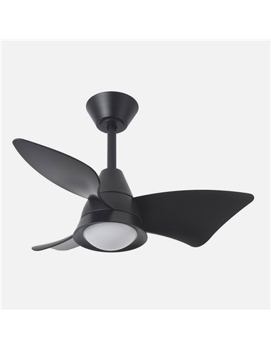 Ventilador Dc Jaguar 30w 3000lm Negro 96d 3aspas 6vel 3000-4500-6500k Remoto+reg.intensidad+memoria+temporizador