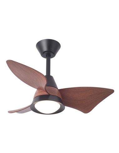 Ventilador Dc Jaguar 30w 3000lm Negro/roble 96d 3aspas 6vel 3000-4500-6500k Remoto+reg.intensidad+memoria+temporizador