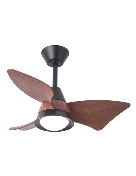 Ventilador Dc Jaguar 30w 3000lm Negro/roble 96d 3aspas 6vel 3000-4500-6500k Remoto+reg.intensidad+memoria+temporizador