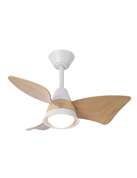 Ventilador Dc Jaguar 30w 3000lm Blanco/haya 96d 3aspas 6vel 3000-4500-6500k Remoto+reg.intensidad+memoria+temporizador
