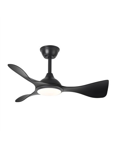 Ventilador Dc Caiman 36w 3600lm Negro 89d 3aspas 6vel 3000-4500-6500k Remoto+reg.intensidad+memoria+temporizador
