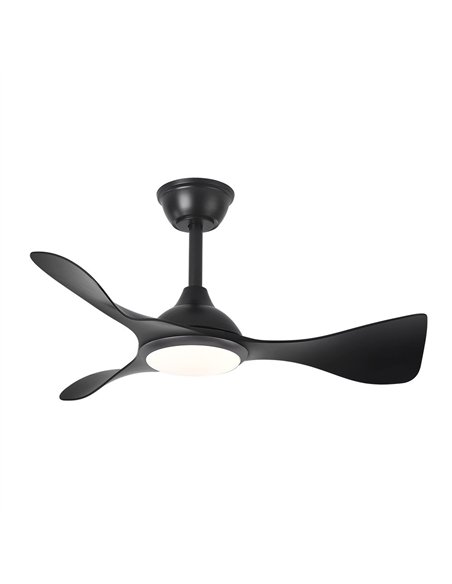 Ventilador Dc Caiman 36w 3600lm Negro 89d 3aspas 6vel 3000-4500-6500k Remoto+reg.intensidad+memoria+temporizador
