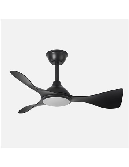Ventilador Dc Caiman 36w 3600lm Negro 89d 3aspas 6vel 3000-4500-6500k Remoto+reg.intensidad+memoria+temporizador