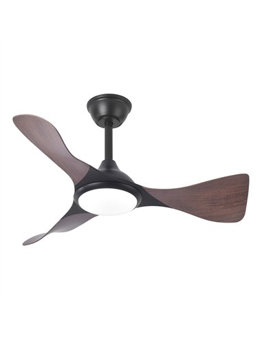 Ventilador Dc Caiman 36w 3600lm Negro/roble 89d 3aspas 6vel 3000-4500-6500k Remoto+reg.intensidad+memoroa+temporizador