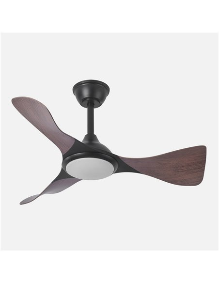 Ventilador Dc Caiman 36w 3600lm Negro/roble 89d 3aspas 6vel 3000-4500-6500k Remoto+reg.intensidad+memoroa+temporizador